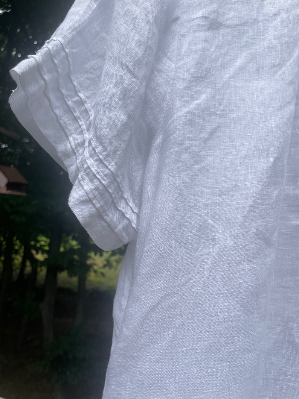 Avenue 18-20 Linen Classic White ShortSleeve Shirt Womens pit to pit 25” Preworn - Picture 10 of 16